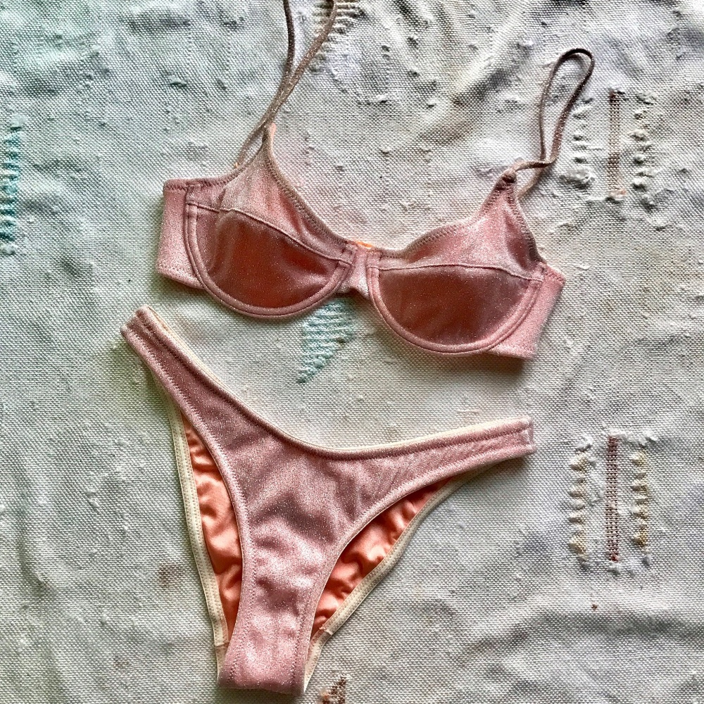 TRIANGL ~Dusty Rose Gold Glitter Sparkle Bikini~ *Brand NEW*